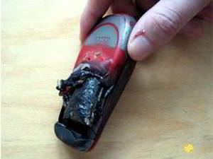 exploding mobile phone