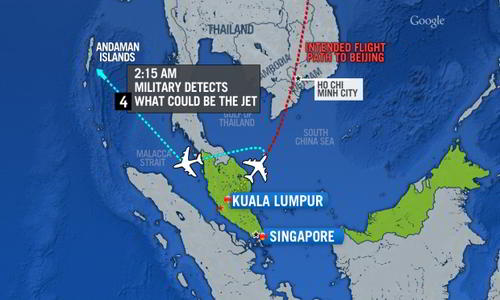 Malaysian Airlines deviated from original path