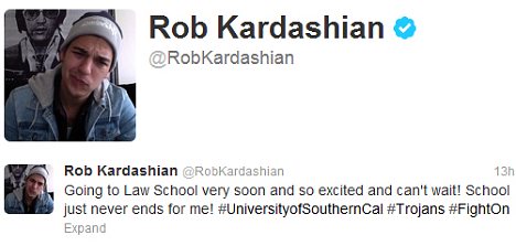 online mistake by Rob Kardashian