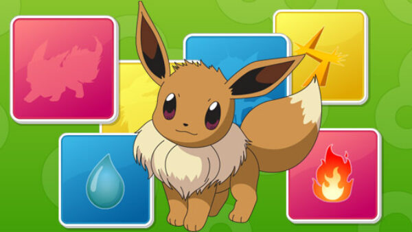 Beautiful character Eevee from Pokemon video game