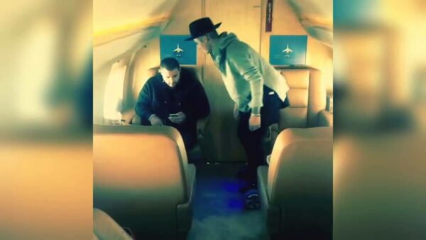 justin bieber hoverboarding on a plane